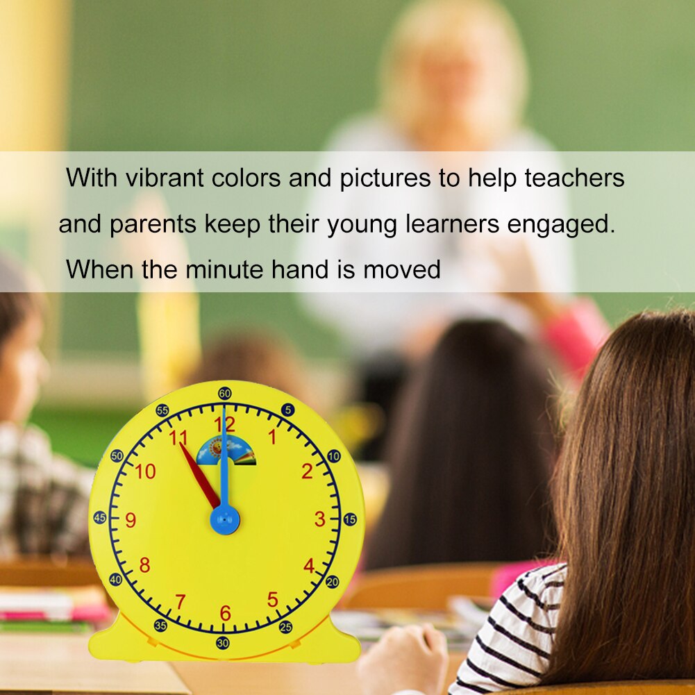 12 Inch Voorschoolse Leren Tool Verstelbare Tijd Wiskunde Glad Vroege Onderwijs Klok Klas Demonstratie Voor Kinderen
