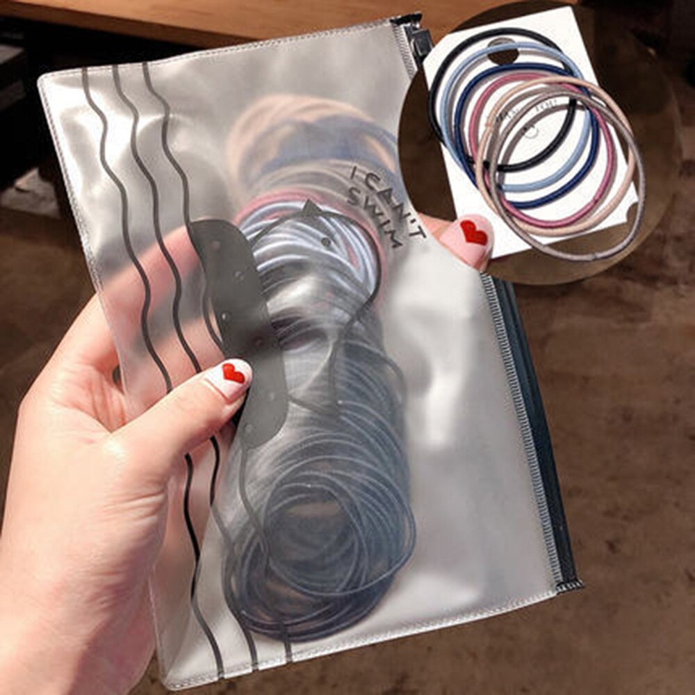 100pcs/Pack Girls Colorful Nlyon Elastic Hair Bands Child Adult Ponytail Holder Rubber Bands Hair Rope Kids Hair Accessories: Mixed