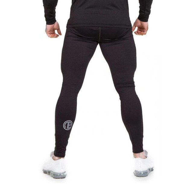 Mænd kompressionstights lange bukser bukser joggers leggings bukser joggers slim fit hombre skinny fitness fitnesscentre træningsbukser: Xl / Sort