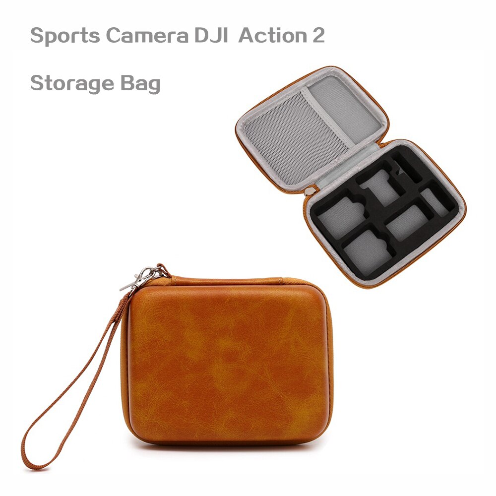 Voor Dji Action 2 Portable Storage Case Hard Case Geel Pu Case Dji Camera Actie 2 Case
