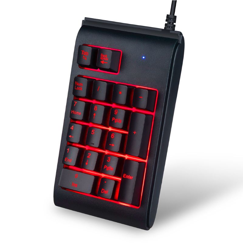 Drie kleuren rgb-achtergrondverlichting usb-bedraad toetsenbord waterdicht numeriek toetsenbord mini-numeriek toetsenbord multifunctionele digitale toetsen  r9ja