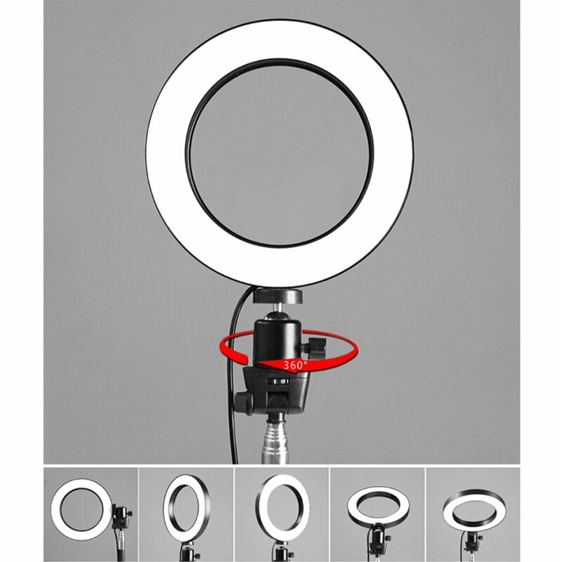 8" Photography LED Selfie Ring Light Dimmable Camera Phone Ring Lamp With Stand Tripods For Makeup Video Live Studio Ring Lamp