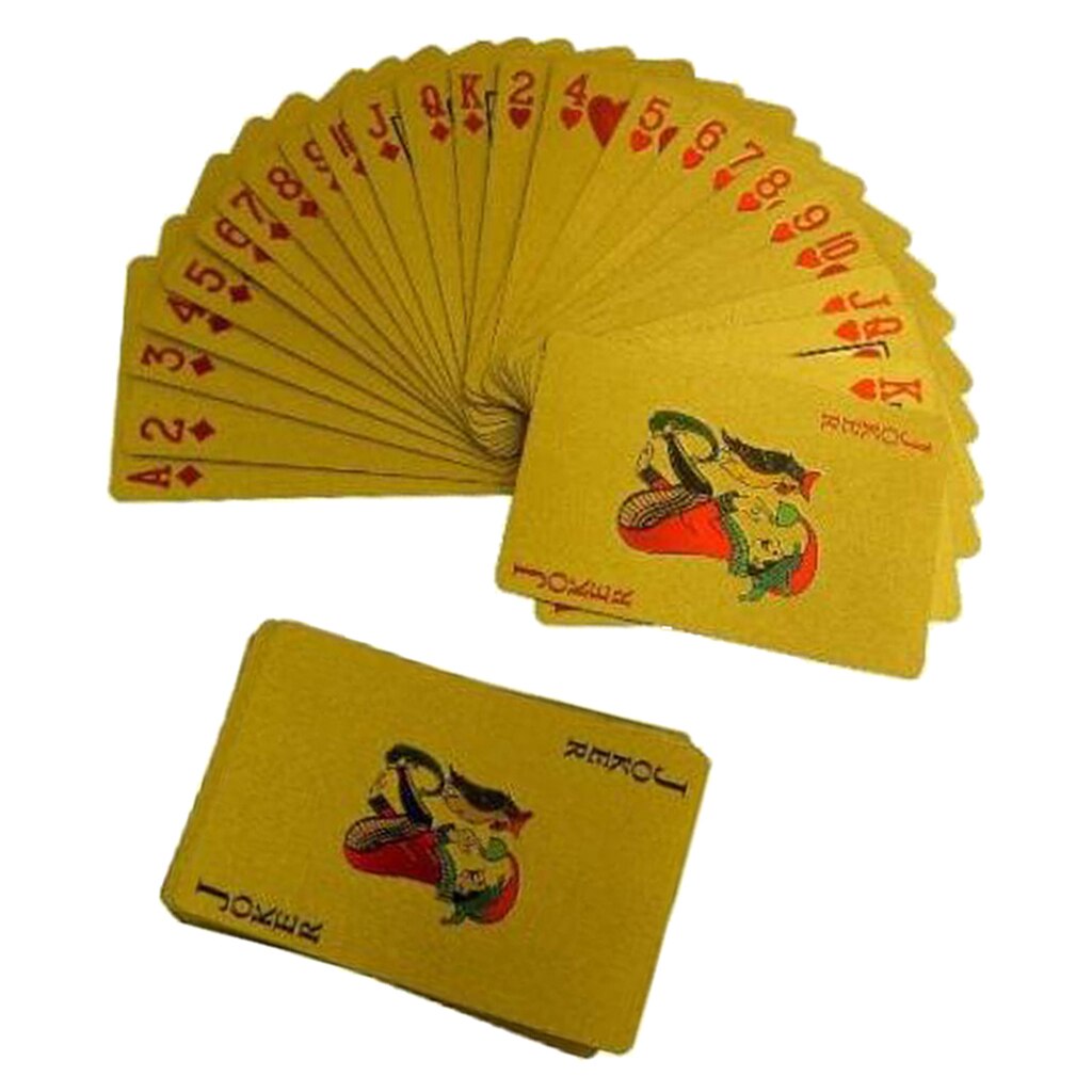 Shining Gold Folie Speelkaarten Volledige Poker Deck $100 Patroon Collectable