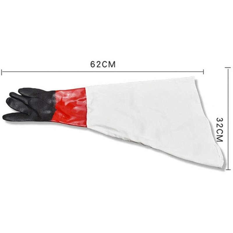Gants de Protection de sableuse de sablage en caoutchouc de toile pour des armoires de sablage
