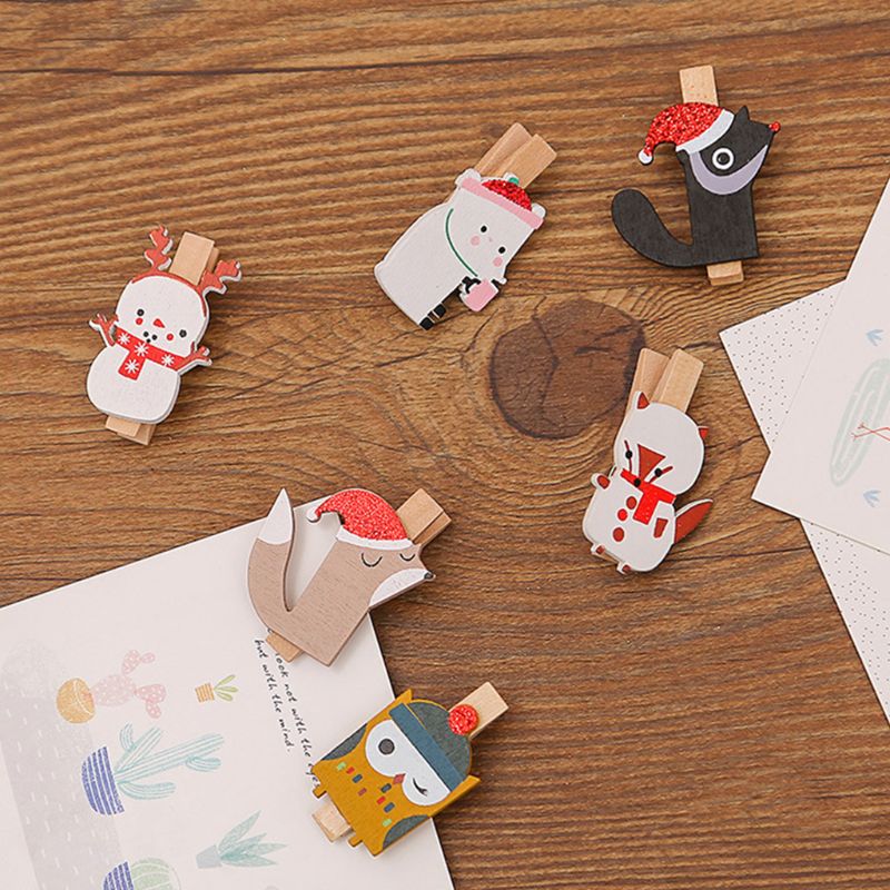 Kerst houten clips kerstboom foto clips wasknijpers diy foto knijpers voor h