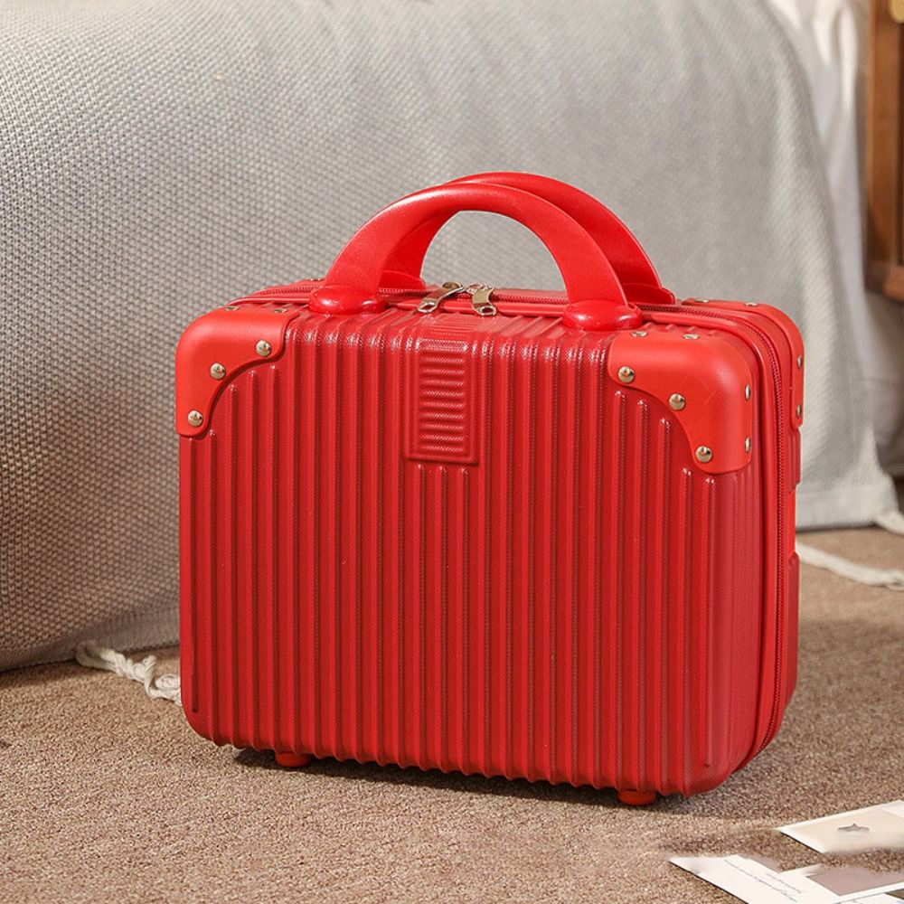 14 inch Mini Travel Suitcase Cosmetic Box Hand Luggage Organizer Makeup Case PC Small Password Box Boarding Case: GRAY
