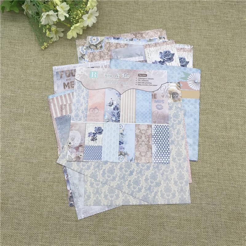 24 sheets 6"X6"The Lovely You Me Pattern Scrapbooking paper pack handmade craft paper craft Background pad