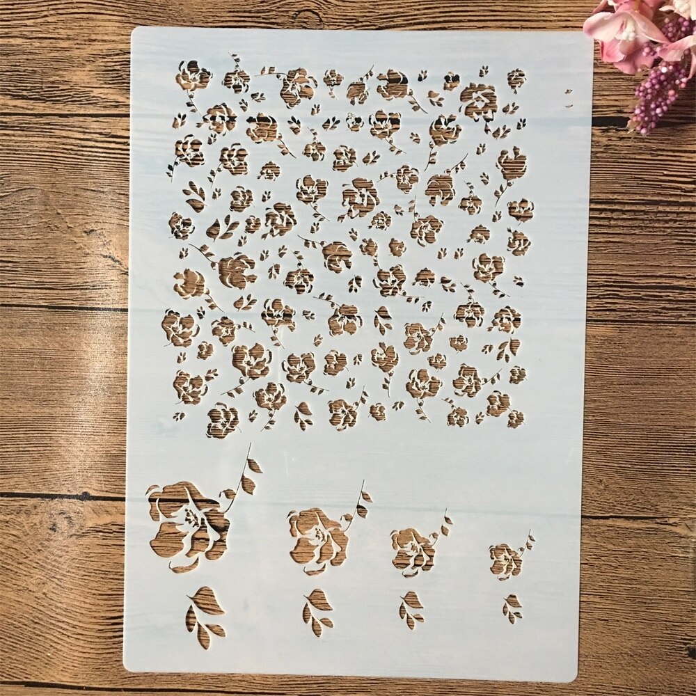 Rose Flower Ruler A4 29cm Rose Flower Texture DIY Layering Stencils ... – Grandado