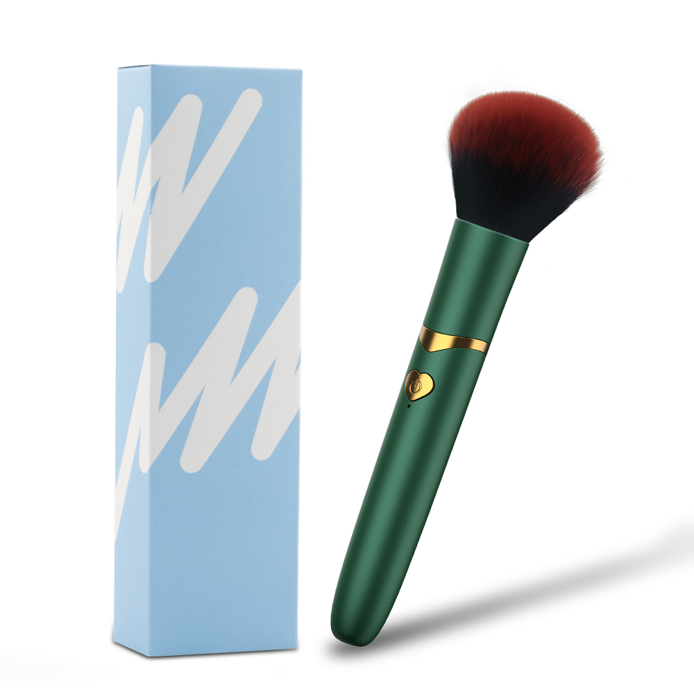 Brocha eléctrica para base 2 en 1, brocha de maquillaje con 7 vibraciones, multifunción, suave, esponjosa, portátil, recargable, herramientas de maquillaje para detalles: Gris