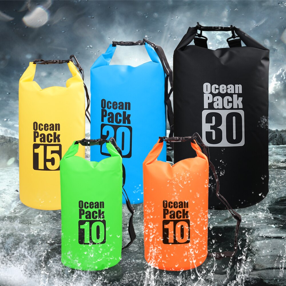 10L /15L /20L /30L Outdoor Waterproof Dry Backpack Water Floating Bag Roll Top Sack for Kayaking Rafting Boating River Trekking