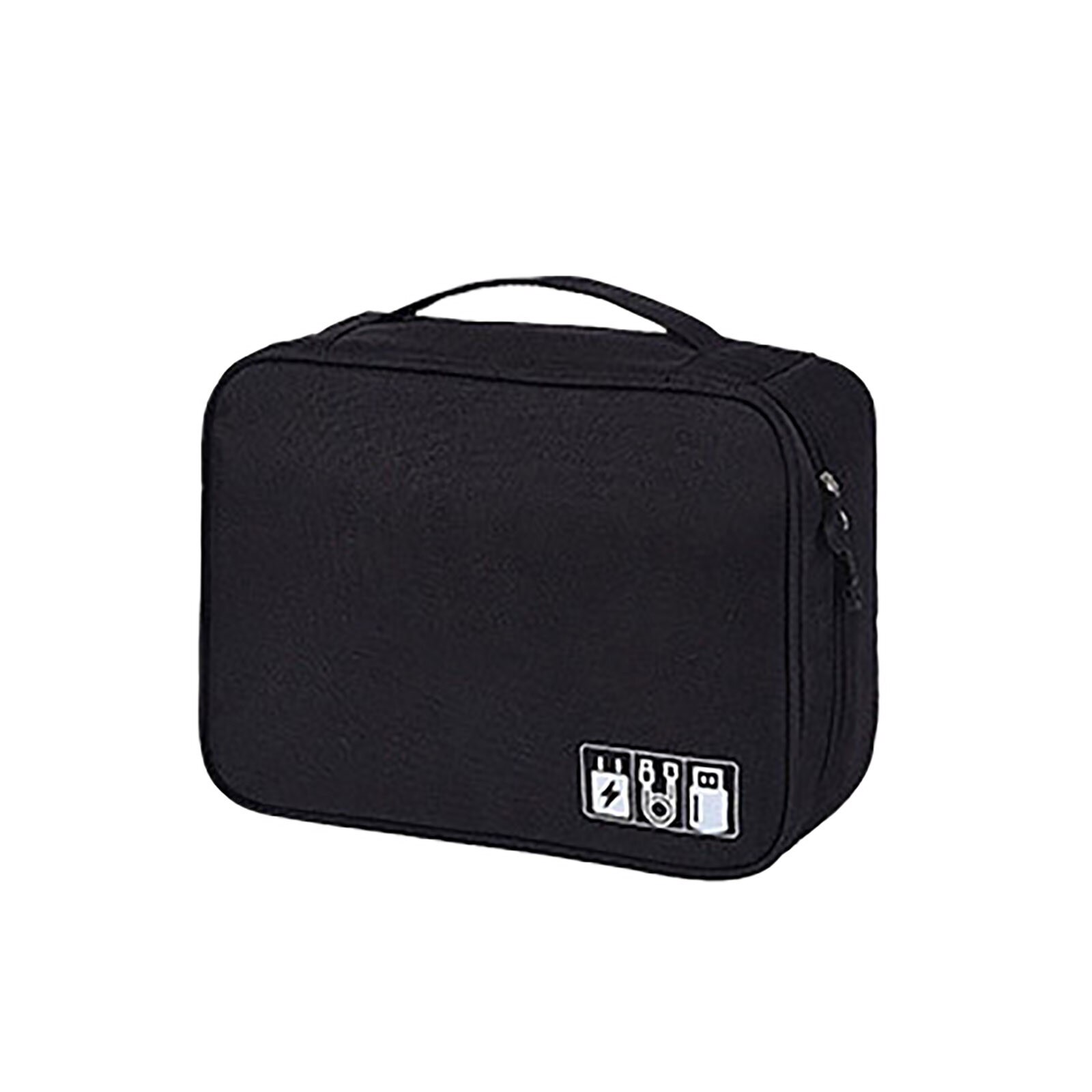 Storage Case Portable Multi-functional Electronic Accessories Case Adjustable hook Cable Organizer Bag Travel USB Charger Case: Black