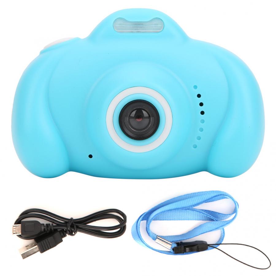 2 inch IPS HD Scherm 1080P Cartoon Kids Camera Kinderen Speelgoed Camera 'S met Voor en Achter Dubbele Camera 'S: Blauw