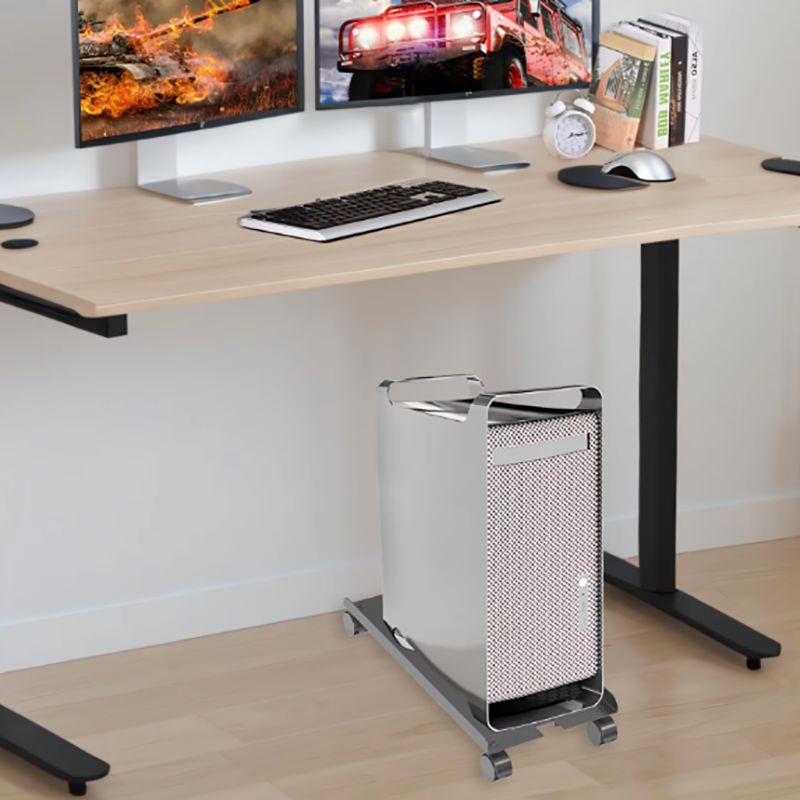 Mobilt cpu-stativ, pc-tårnstativ i stål cpu-holder med rullende hjul, datastativ passer til de fleste pc-er til hjemmekontor