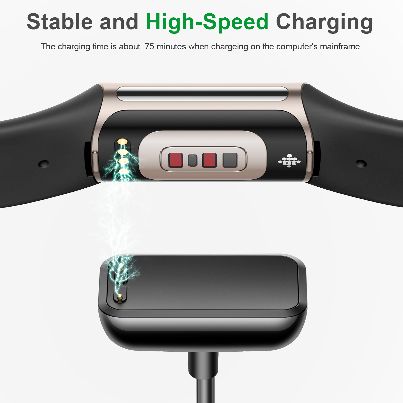 100 cm/50 cm USB-oplader voor Fitbit Charge 5 Oplaadkabel voor Fitbit Luxe USB-oplaadlader Dock met resetfunctie
