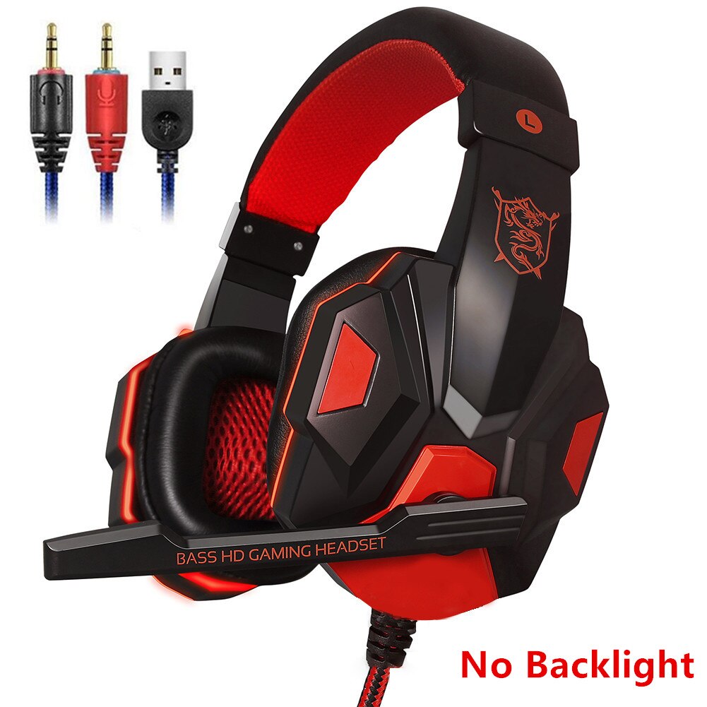 Trådbundna gaming headset pc musik stereo hörlurar hörlurar med mikrofon för  ps4 dator gamer headset 3.5mm: Röd