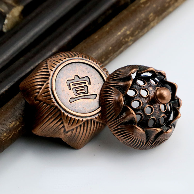 Quemador de incienso de loto, utensilios budistas, incensario arcaico de aleación de cobre, muebles para el hogar y la Oficina