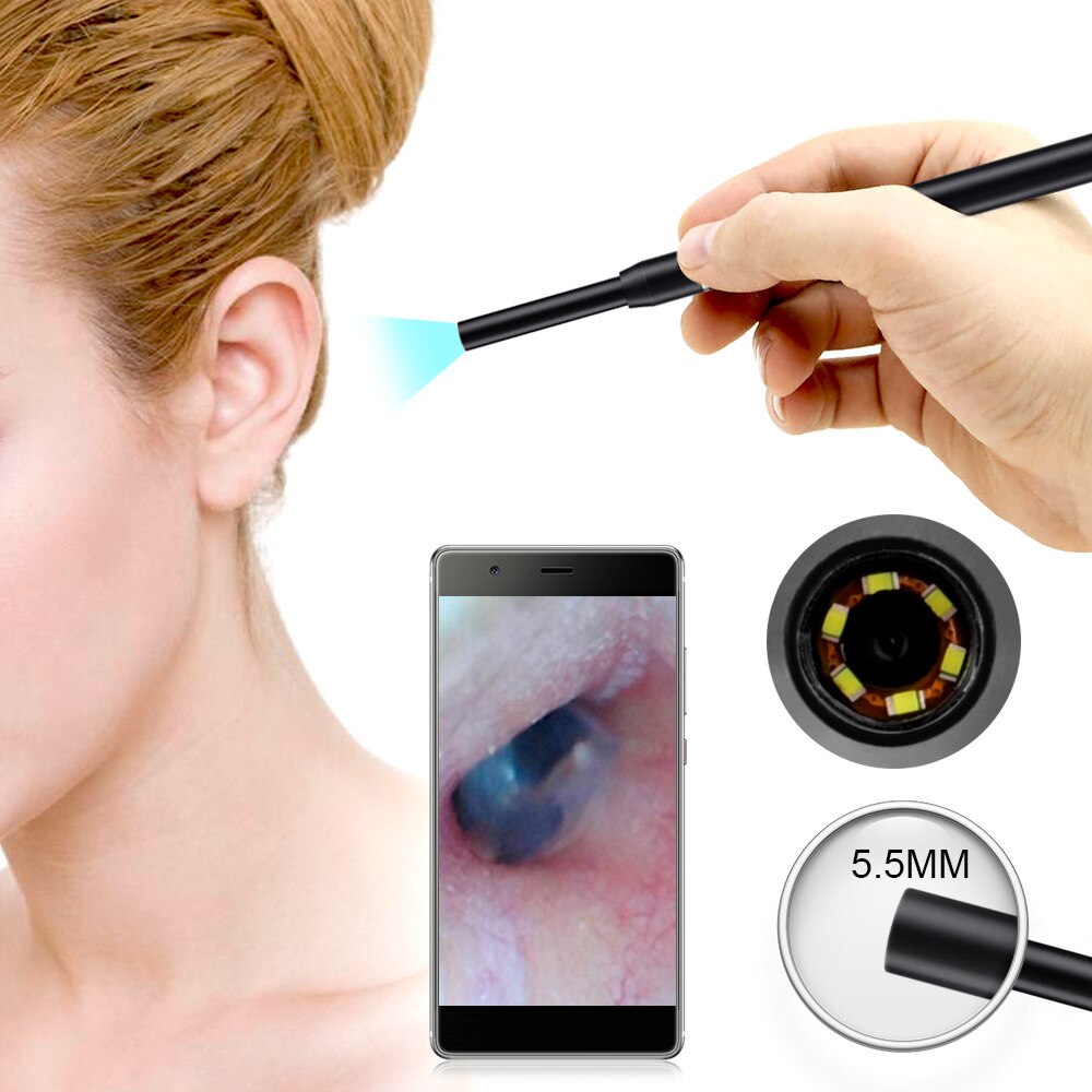 Oor Lepel Endoscoop 5.5Mm Hd Visuele Oor Pick Oor Lepel Android Universele Otoscoop Ear Care Tool