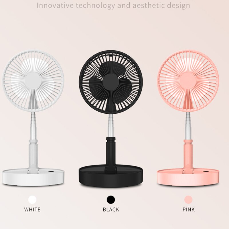 Portable USB Fans Telescopic Foldable USB 7200mAh Rechargeable Fan Air Cooler Holder Tablet Phone Desktop Stand