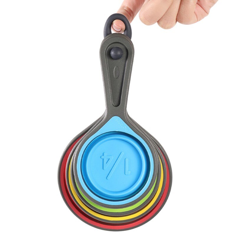 Measuring Cups Collapsible Measuring Cups 4 Piece Measuring Tool Engraved Metric/US Markings For Liquid &amp; Dry Measuring Space