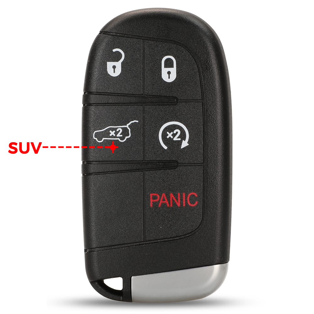 Jingyuqin para Jeep Grand Cherokee Dodge Ram 1500 cargador de viaje Dardo Challenger Durango Chrysler 300 carcasa de llave remota 2/3/4/5BT: Azul