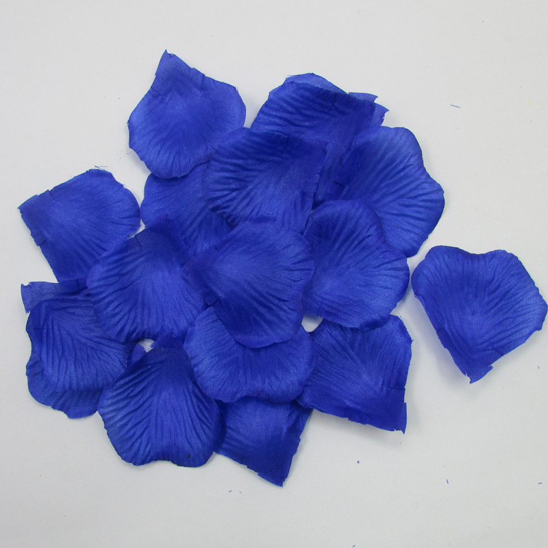 1000pcs (100pcs * 10 packs) koningsblauw Kunstmatige Zijden Rozenblaadjes