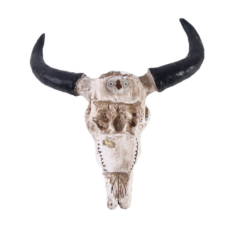 Harts longhorn ko skalle huvud vägghängande dekorationer prydnader 3d djur djurliv horn skulptur figurer hantverk heminredning