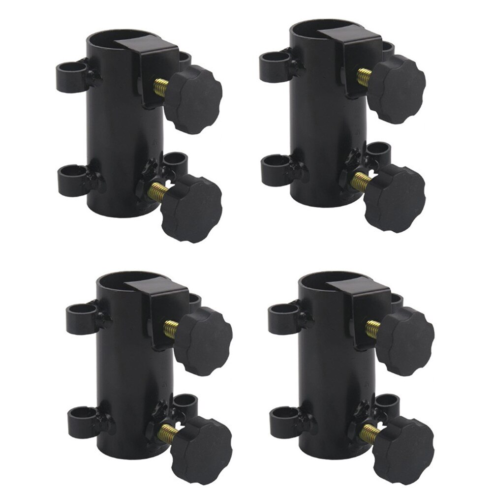 Luifel Staaf Houder Rvs Moer Verstelbare Baffle Outdoor Hike Camping Luifel Vissen Paraplu Pole Winddicht Vaste Stand: 4PCS Black