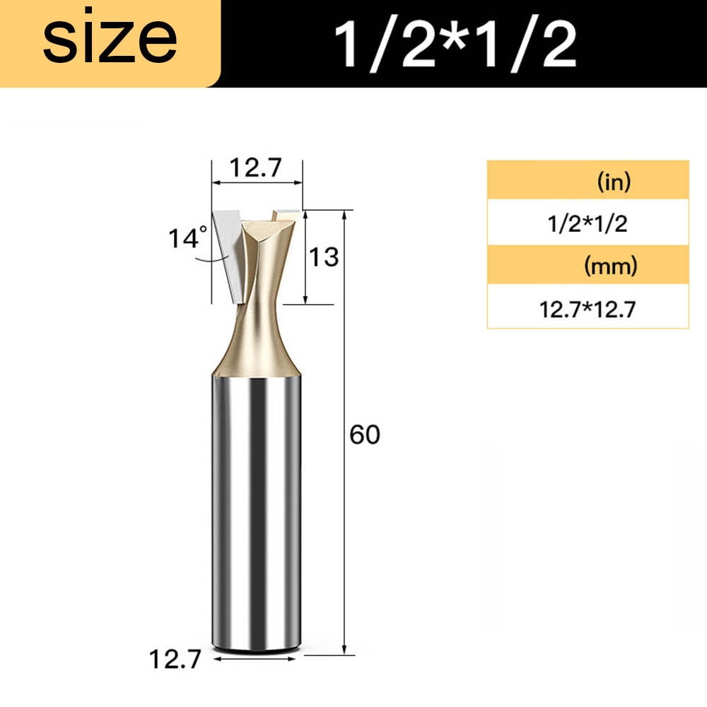 Tideway Dovetail Router Bits Joint Milling Cutter Tools for Furniture Building Cabinet Making Engraving Cutting Tool for Wood: W00111