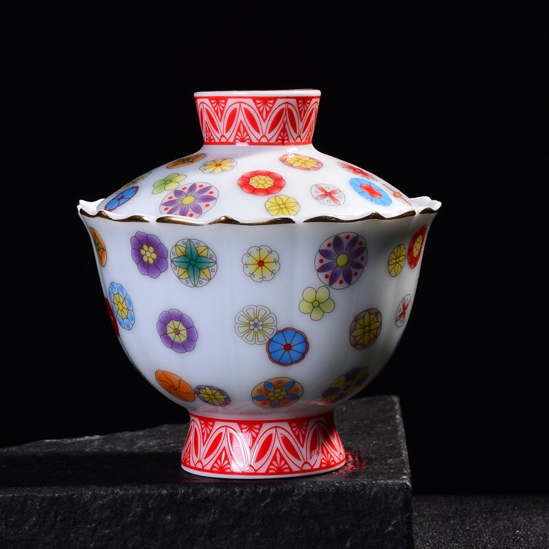 Jingdezhen Teapot Home Drinkware Tieguanyin Green Tea Kettles Brief Ceramic Gaiwan Porcelain 200cc Office Tea Ceremony Teaware: B