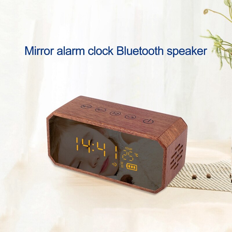 Massief Houten Retro High-Power Wekker Speaker, Draagbare Retro Wekker, Card Radio Speaker
