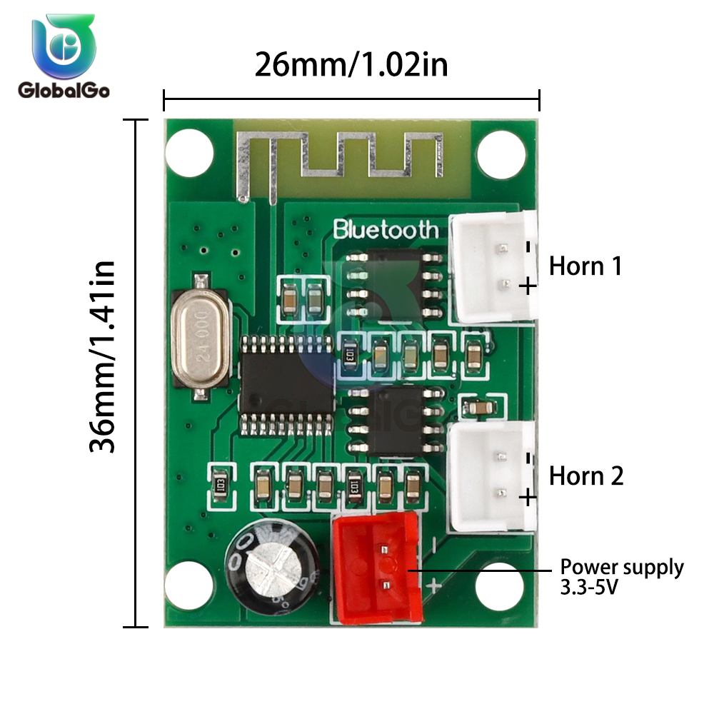 3W * 2 Zweikanal-Bluetooth-Audio--Verstärker-Platine Stereo-Bluetooth-Audio--Lautsprecher-Modul 4Ohm DC 3,3 V-5V