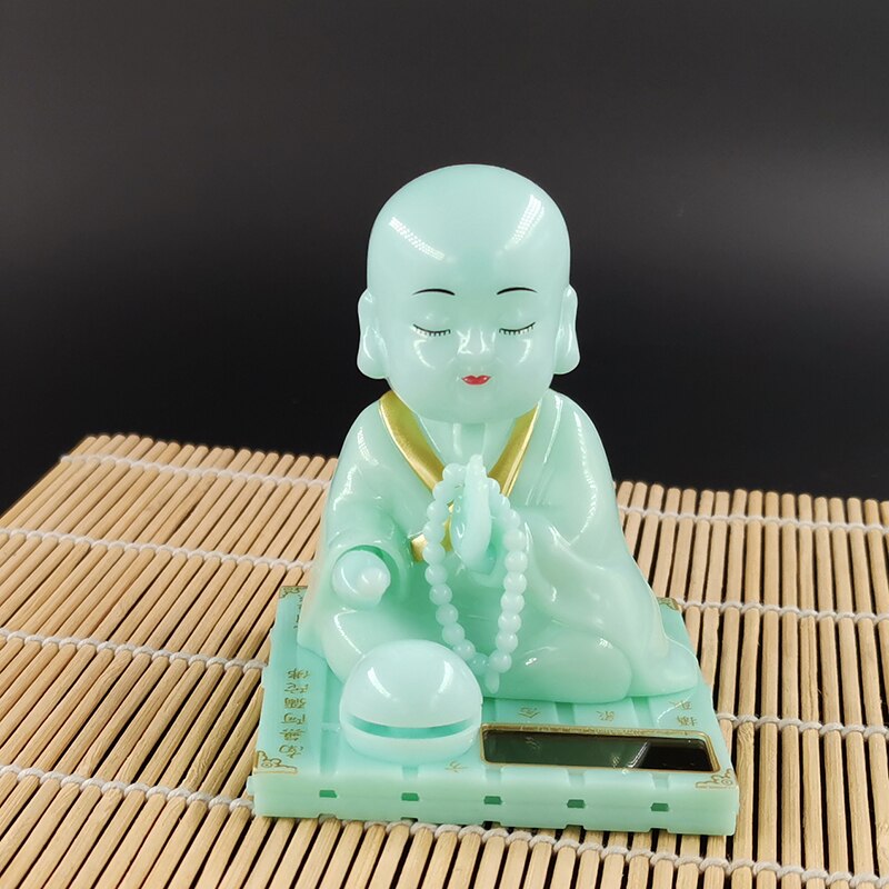 Solar Little Monk Car Decoration Toys Chinese Style Little Novice Monk Shaking His Head Toy Children