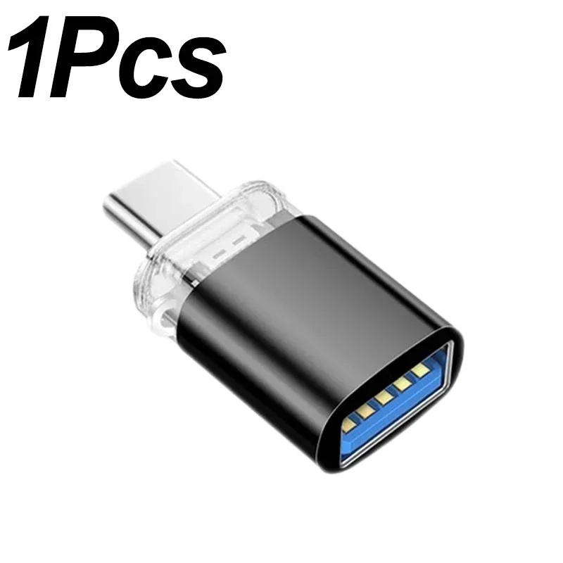 3-1Pcs Type C Male To USB-A 3.0 OTG Data Transfer Adapter Led USB-C to USB 3.0 Converter Phone Connector for Xiaomi Redmi Huawei: WHITE