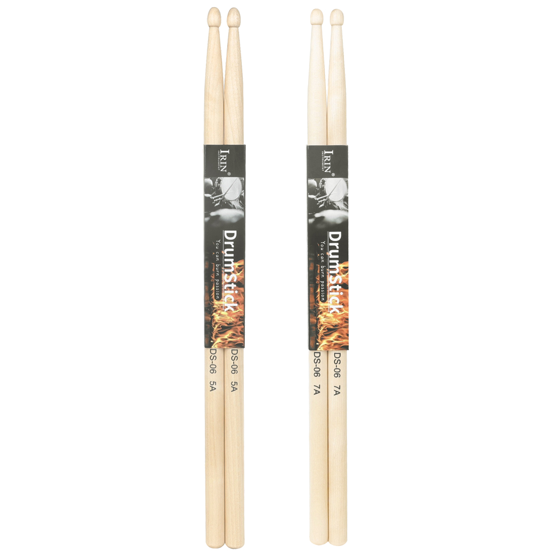 Baquetas de tambor IRIN 5A 7A, par de baquetas de arce, piezas de instrumentos musicales de percusión, accesorios de tambor resistentes de alta densidad