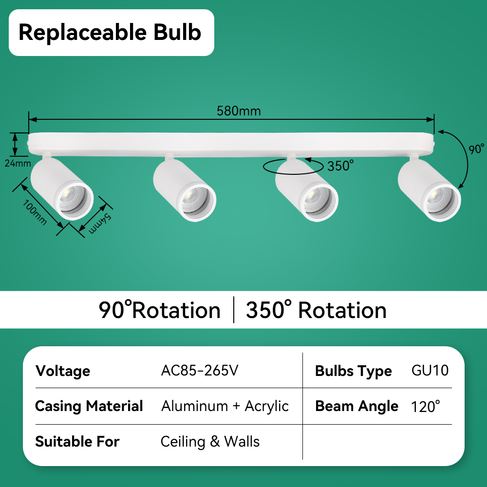 220V LED Spot Lights Home Decoration Ceiling Lights GU10 Adjustation Sport Lighting For Bedroom Kitchen 3 Color Track Lighting: M / Red