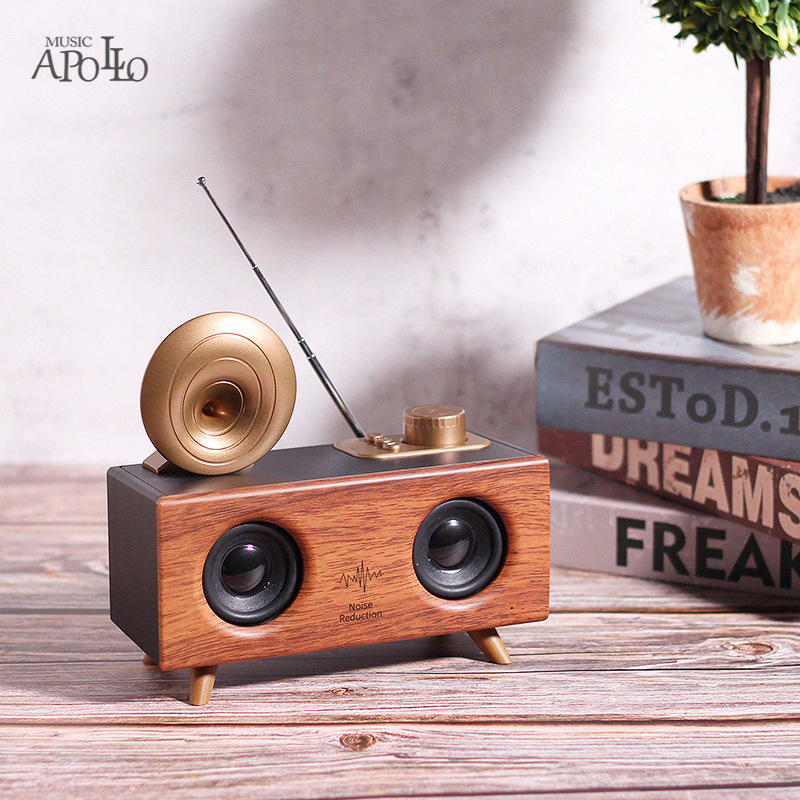 Leistungsstarker retro-bluetooth-lautsprecher mit 10w bluetooth-lautsprechern, superbass 3d surround-sound, subwoofer, usb- und tf-kartenunterstützung sowie radio