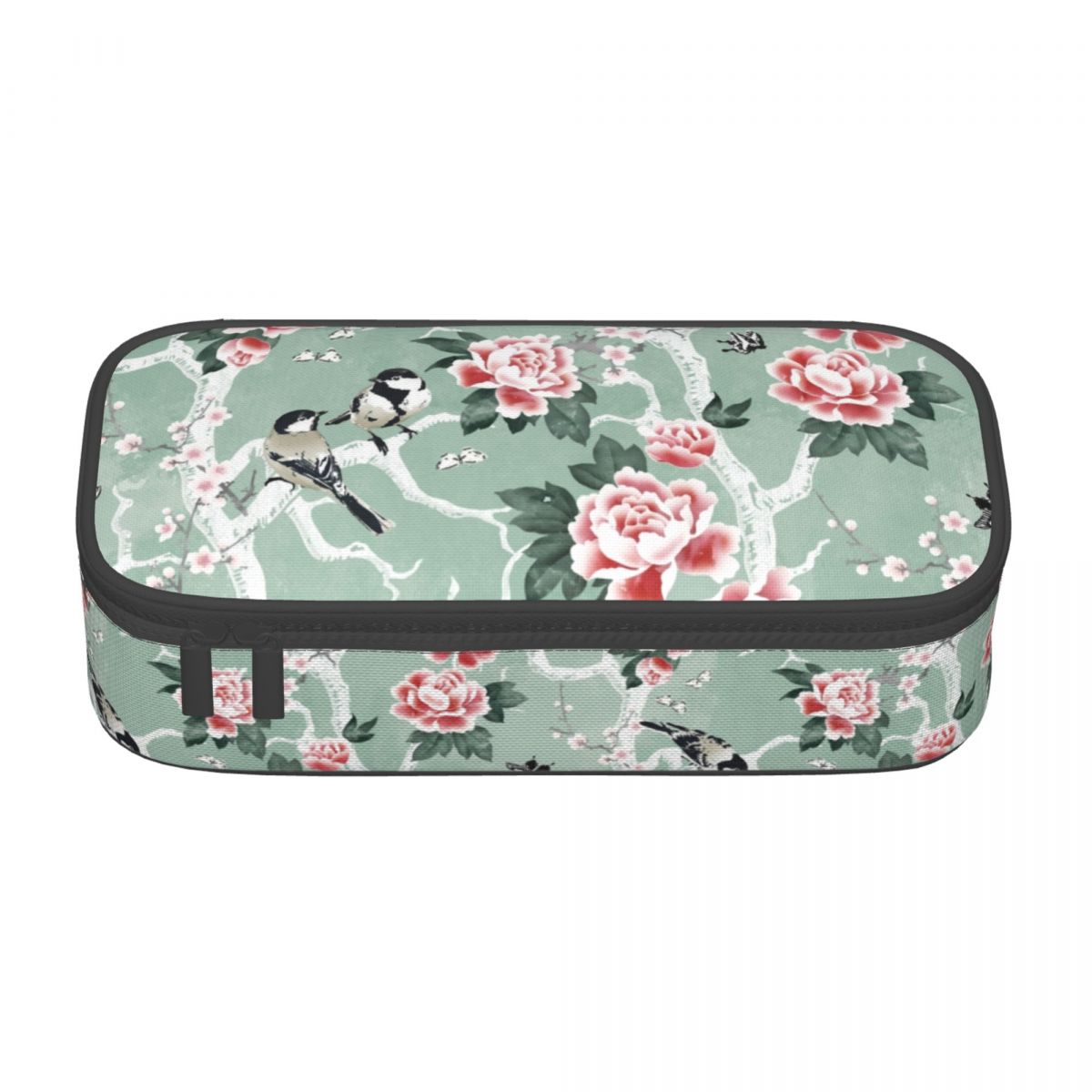 Custom Kawaii Pink Floral Cherry Blossom Pencil Case for Girls Boys Large Capacity Japanese Sakura Flower Pencil Box Stationery