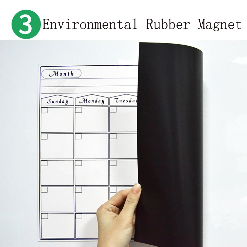 Weekly Monthly Planner Whiteboard Fridge Magnet Flexible Daily Message Drawing Refrigerator White Board