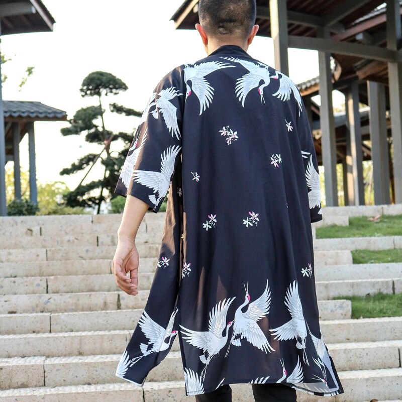 Japansk kimono cardigan mænd haori yukata Grandado