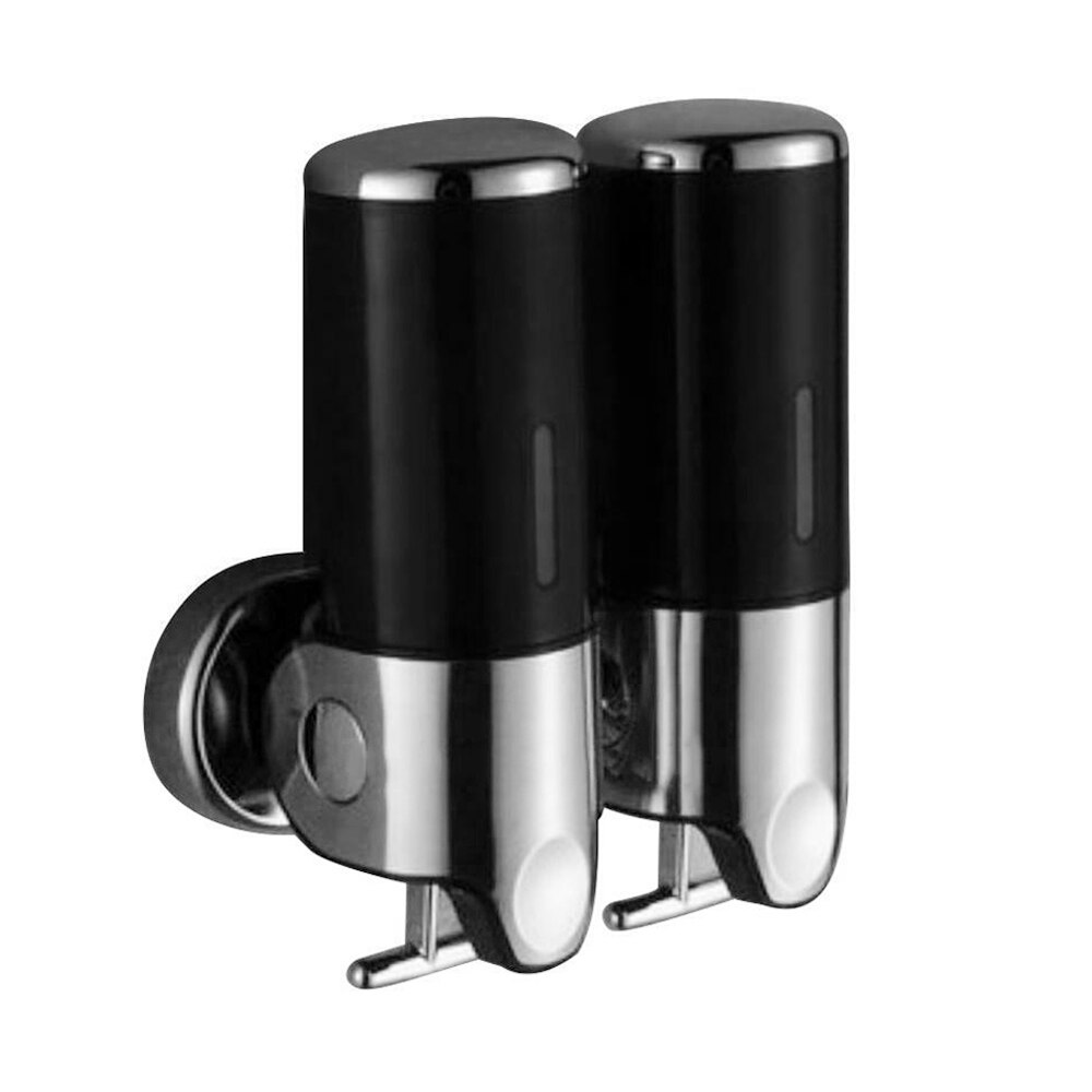 500ml Double Liquid Soap Dispenser Wall Mount Bathroom Shower Shampoo Dispensers Shower Accessories for Hotel: Default Title