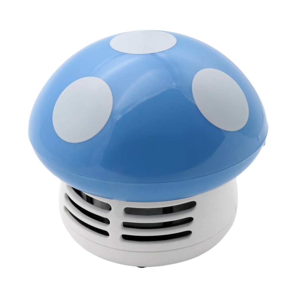 Cute Mini Mushroom Corner Desk Table Dust Vacuum Cleaner Sweeper: Blue