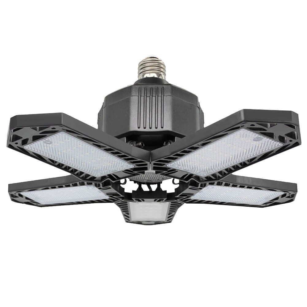 Led Lamp E27 Led Bulb 30/80/200W Lampada Led Light Bulb 220V Foldable Fan Blade Lights lighting for Living Room garage light: grey 5 Panels