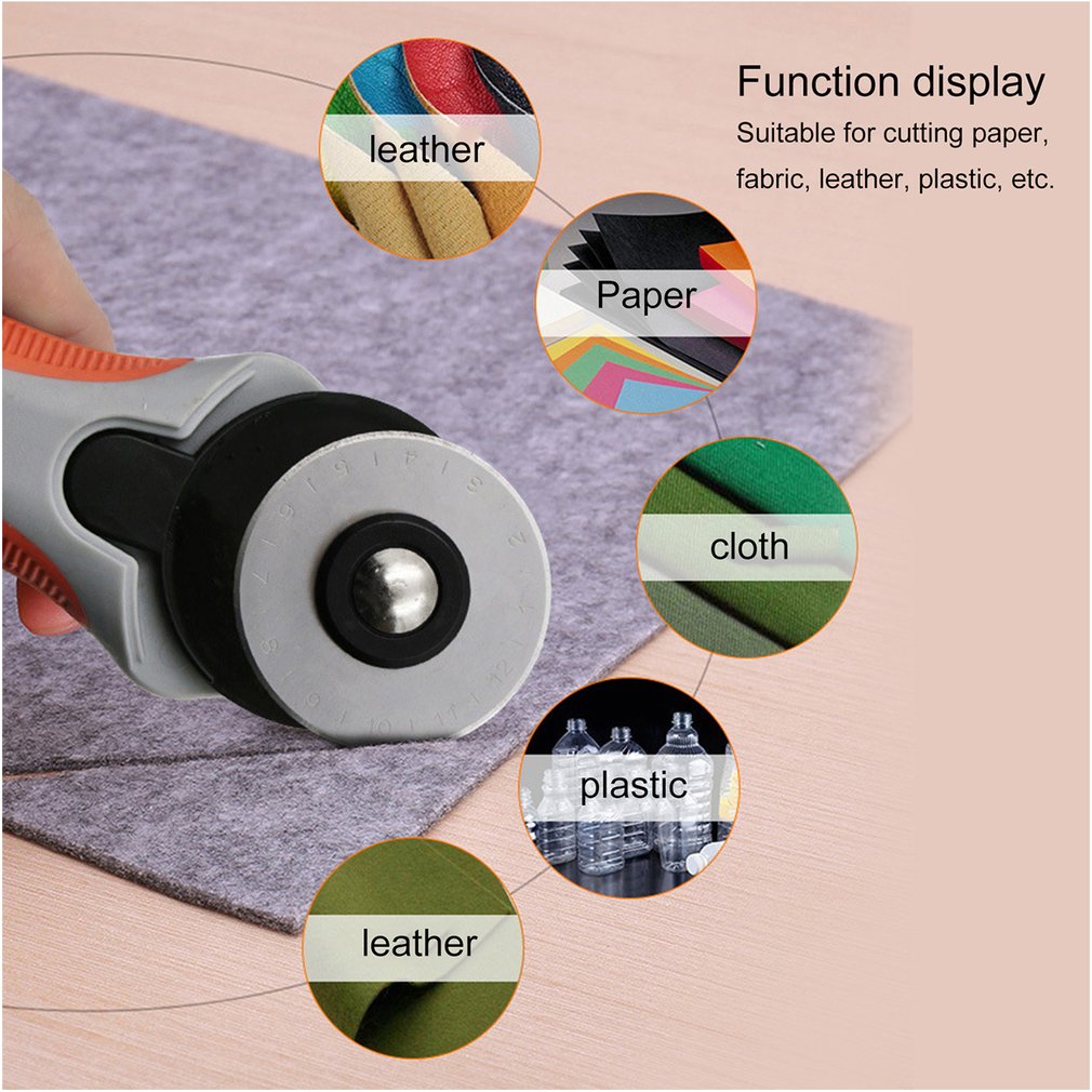 45mm Rotary Cutter Set Blades Fabric Circular Quilting Cutting Patchwork Leathercraft Sewing Tool Quilter Leather Cutter