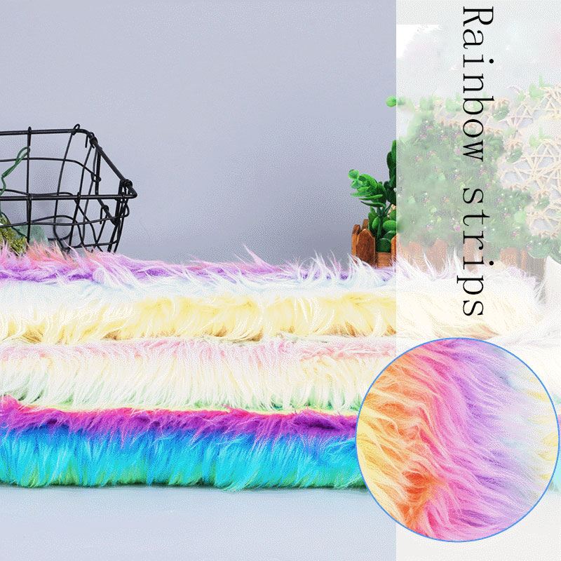 Regenboog vijf kleuren horizontale strip fluwelen speelgoed mode kleding thuis textiel vijf kleuren horizontale strip