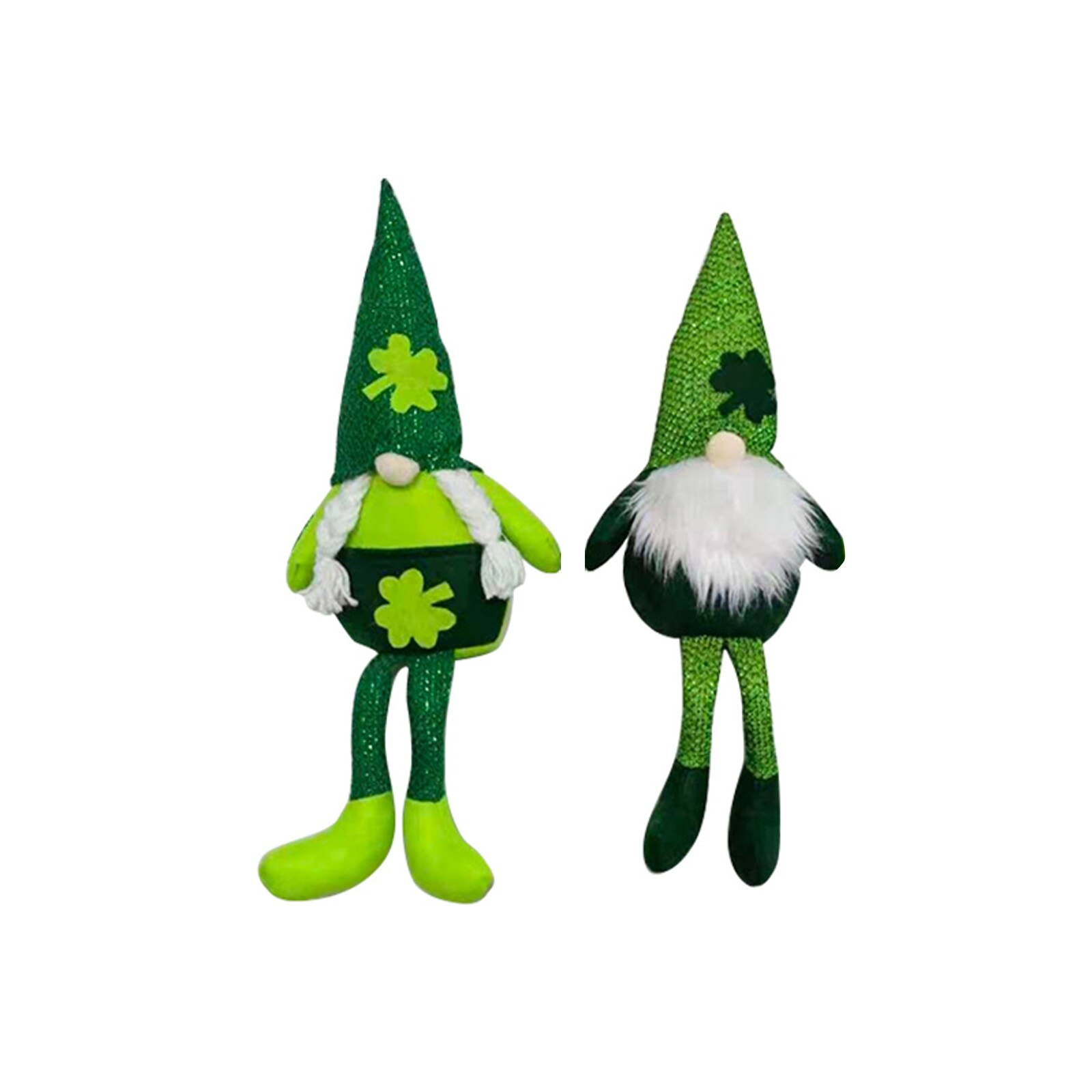 2Pcs Window Decoraties Gnome Premium Materiaal Pluche Pop St. Patrick 'S Day Faceless Groen Ornament Festival Partij Decoratie
