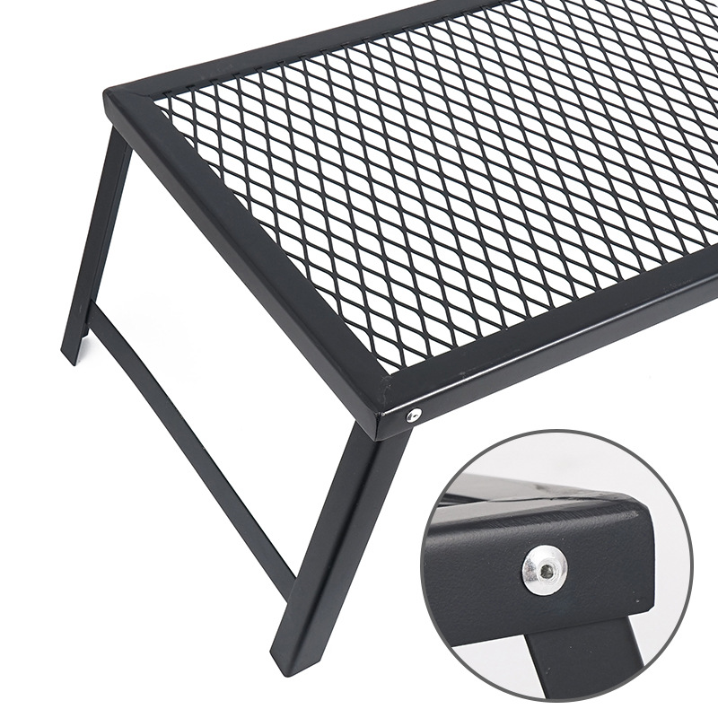 Steel Outdoor Folding Campfire Grill Grate For Cooking Foldable BBQ Grill Rack Heavy Duty Portable Camping Barbecue Accessories