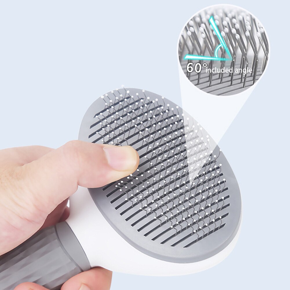 Pet Comb Self Cleaning Slicker Brush Dog Cat Removes Undercoat Tangled Hair Massages Particle Improves Circulation Skin-friendly