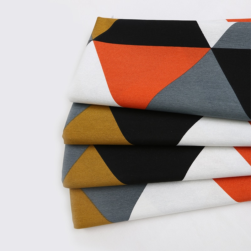100% cotton sateen Geometric triangle fabric for sewing women clothing upholstery tissue wedding dress cushion DIY