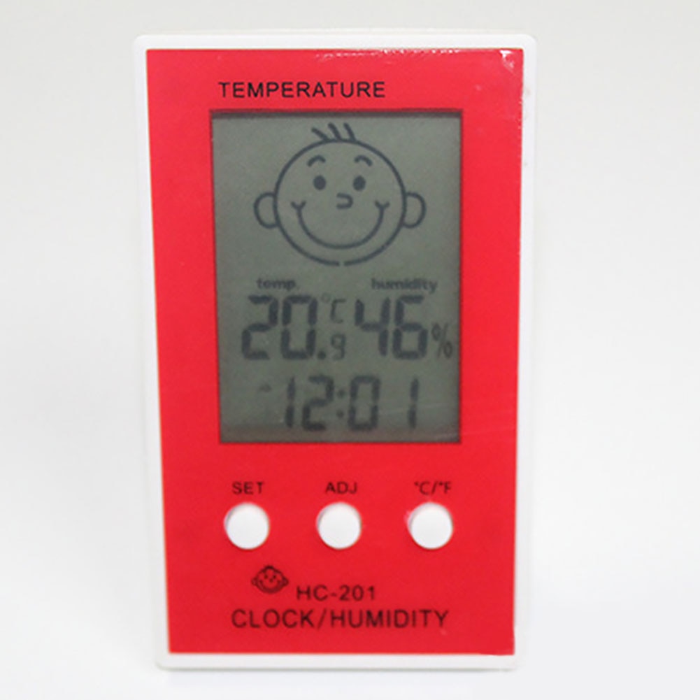 Hygrometer Thermometer Digital Clock Humidity Meter Indoor Outdoor Accurate Home LCD Display Baby Smile: Red