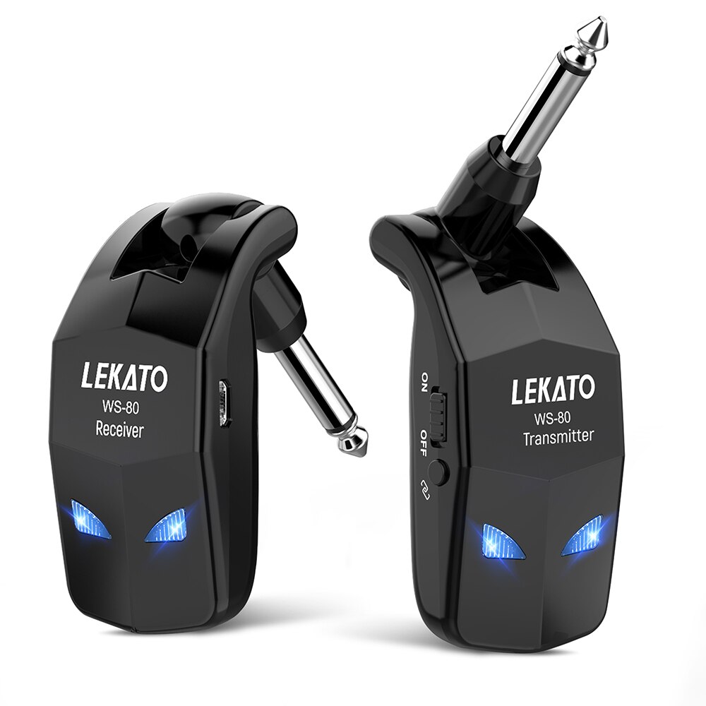 Lekato elektrisk guitar trådløs sender modtager dele tilbehør bassystem musik 2.4 ghz ism trådløst guitarsystem